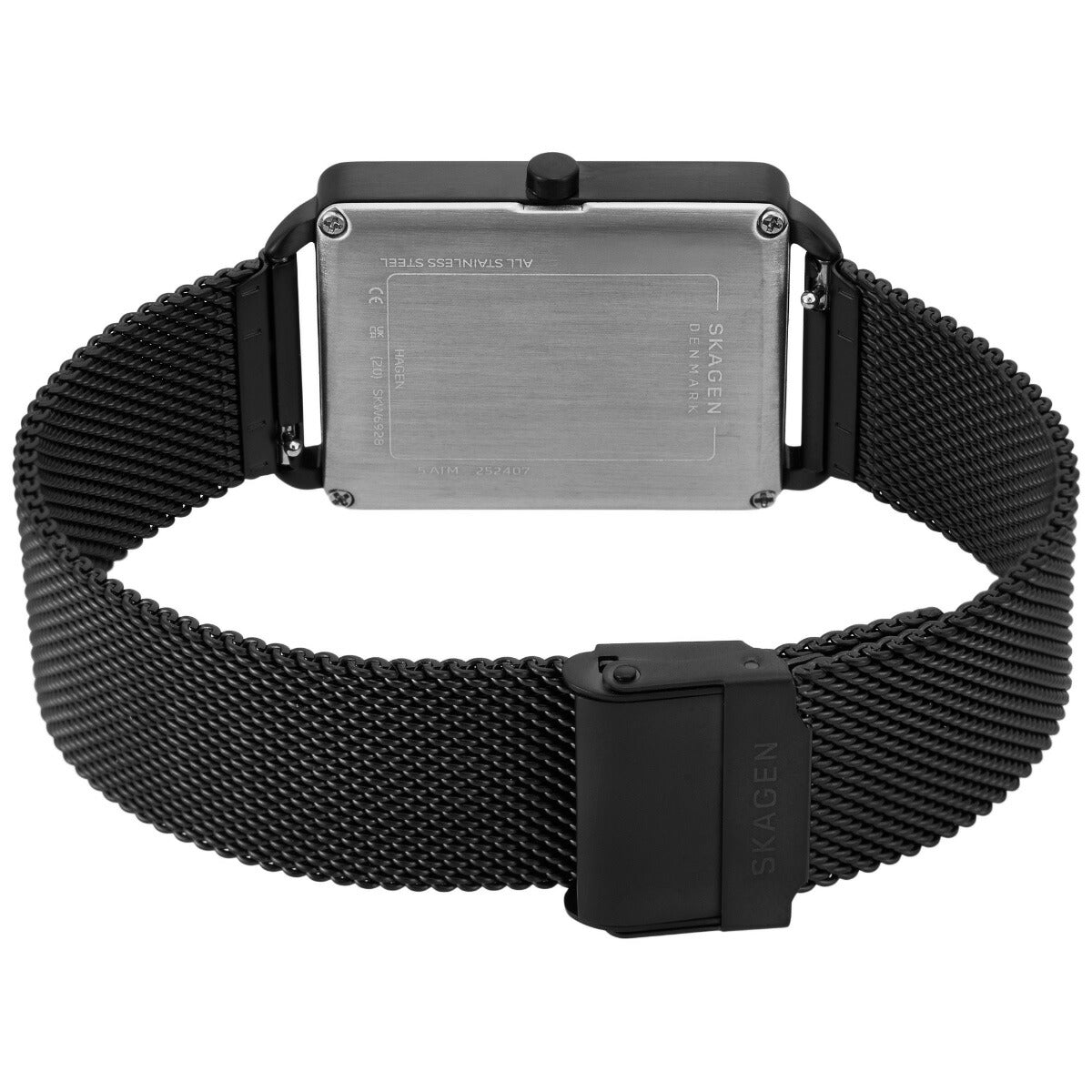スカーゲン SKAGEN 腕時計 メンズ HAGEN 三針 ブラック ステンレススチール メッシュウォッチ SKW6928