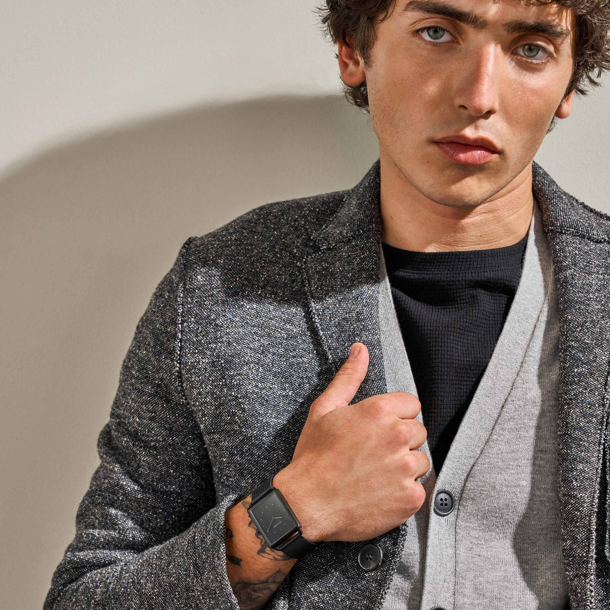 スカーゲン SKAGEN 腕時計 メンズ HAGEN 三針 ブラック ステンレススチール メッシュウォッチ SKW6928