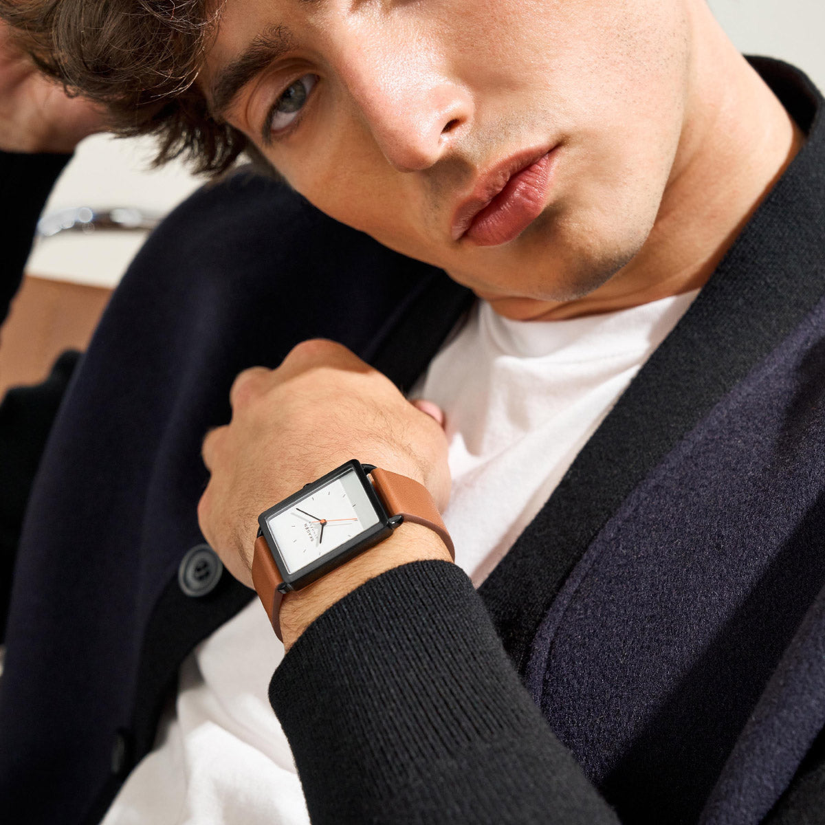スカーゲン SKAGEN 腕時計 メンズ HAGEN 三針 ブラウン レザーウォッチ SKW6929