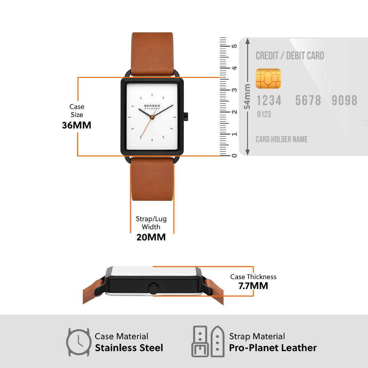 スカーゲン SKAGEN 腕時計 メンズ HAGEN 三針 ブラウン レザーウォッチ SKW6929