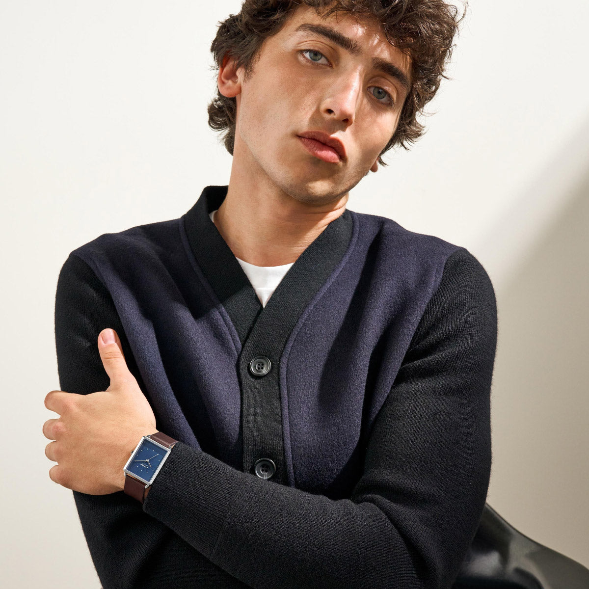 スカーゲン SKAGEN 腕時計 メンズ HAGEN 三針 ブラウン レザーウォッチ SKW6930