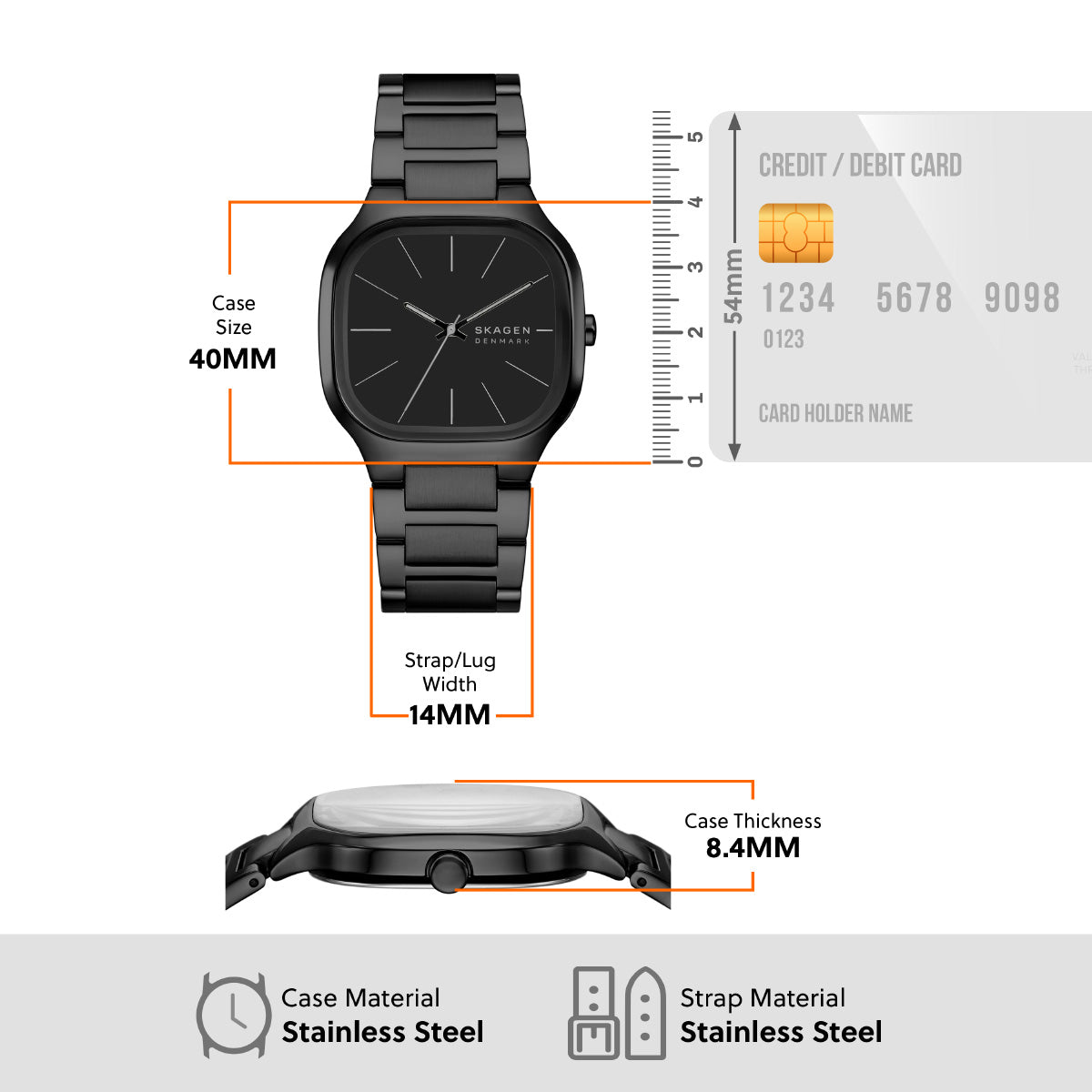 スカーゲン SKAGEN 腕時計 メンズ MELLEM 三針 ブラック ステンレススチールウォッチ SKW6935【2025 新作】