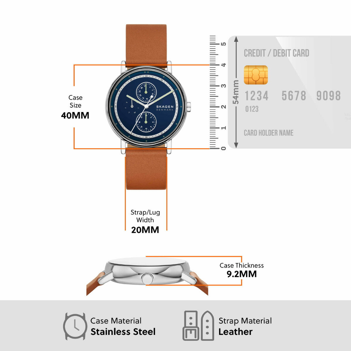 スカーゲン SKAGEN 腕時計 メンズ SIGNATUR マルチファンクション ブラウンレザーウォッチ SKW6943【2025 新作】