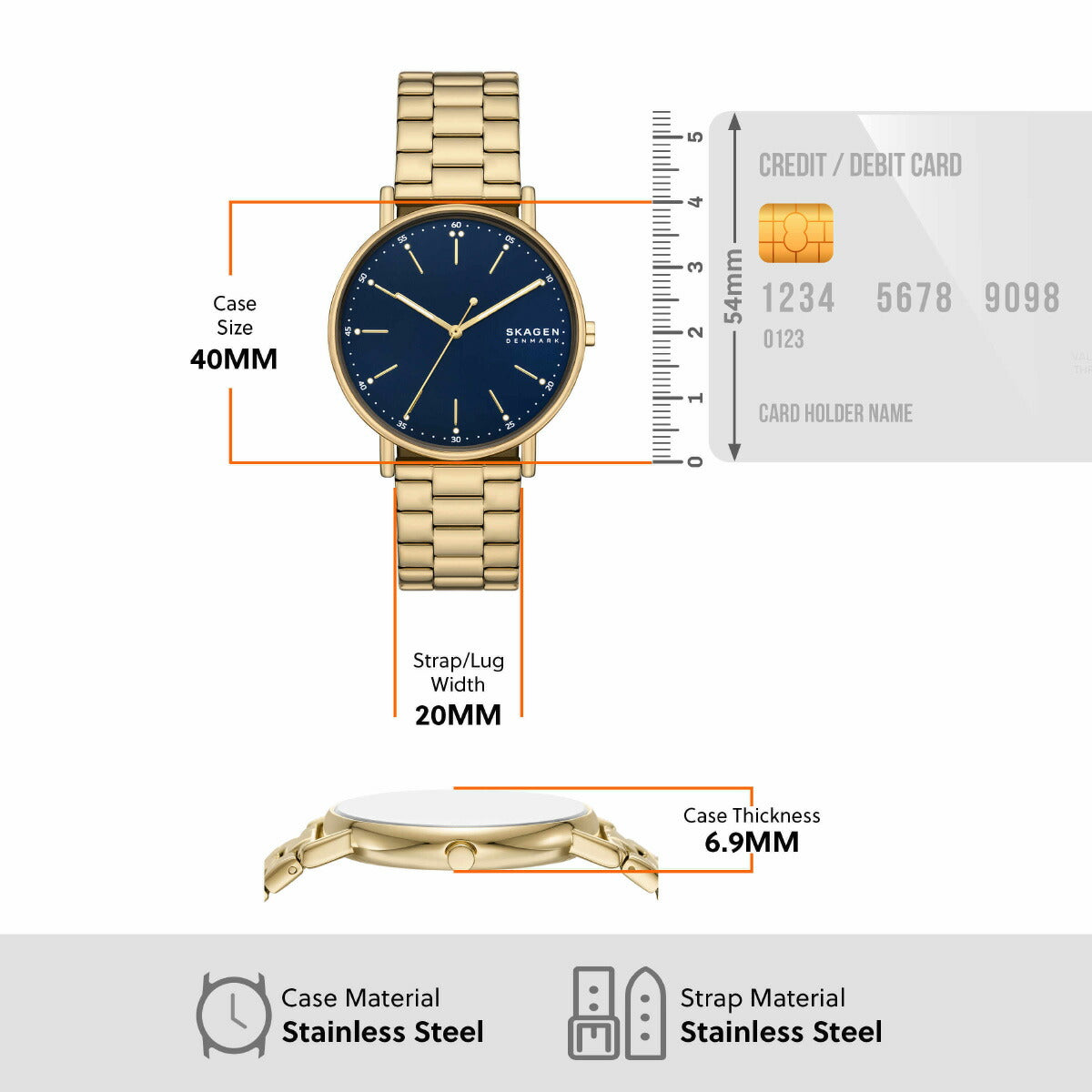 スカーゲン SKAGEN 腕時計 メンズ SIGNATUR 三針 ゴールド ステンレススチールウォッチ SKW6945【2025 新作】