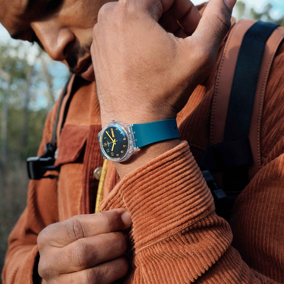 swatch スウォッチ 腕時計 メンズ レディース オリジナルズ ジェント ブルー・アウェイ Originals Gent BLUE AWAY SO28K700