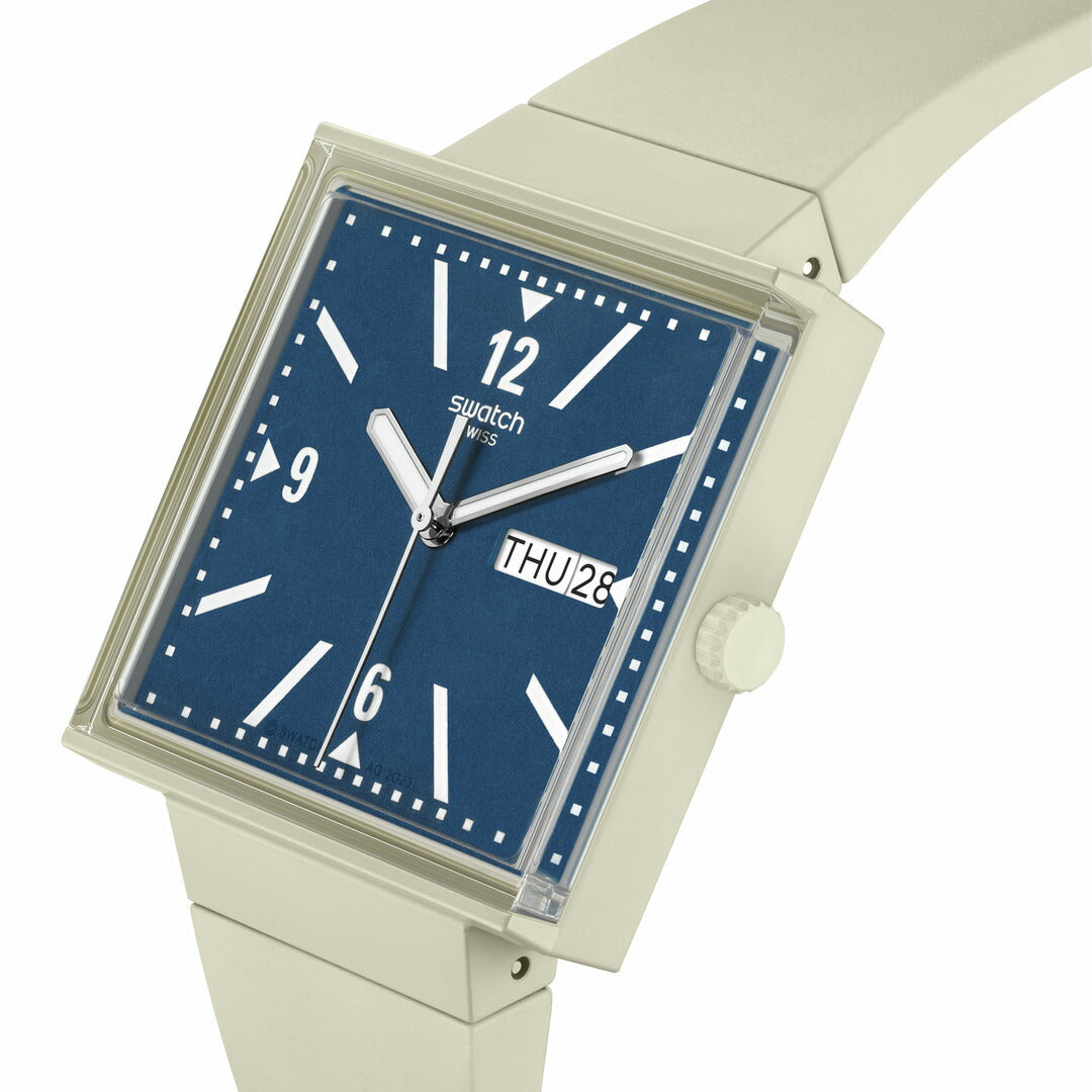 swatch スウォッチ WHAT IF...BEIGE? 腕時計 メンズ レディース SO34T700 BIOCERAMIC WHAT IF? ベージュ ブルー