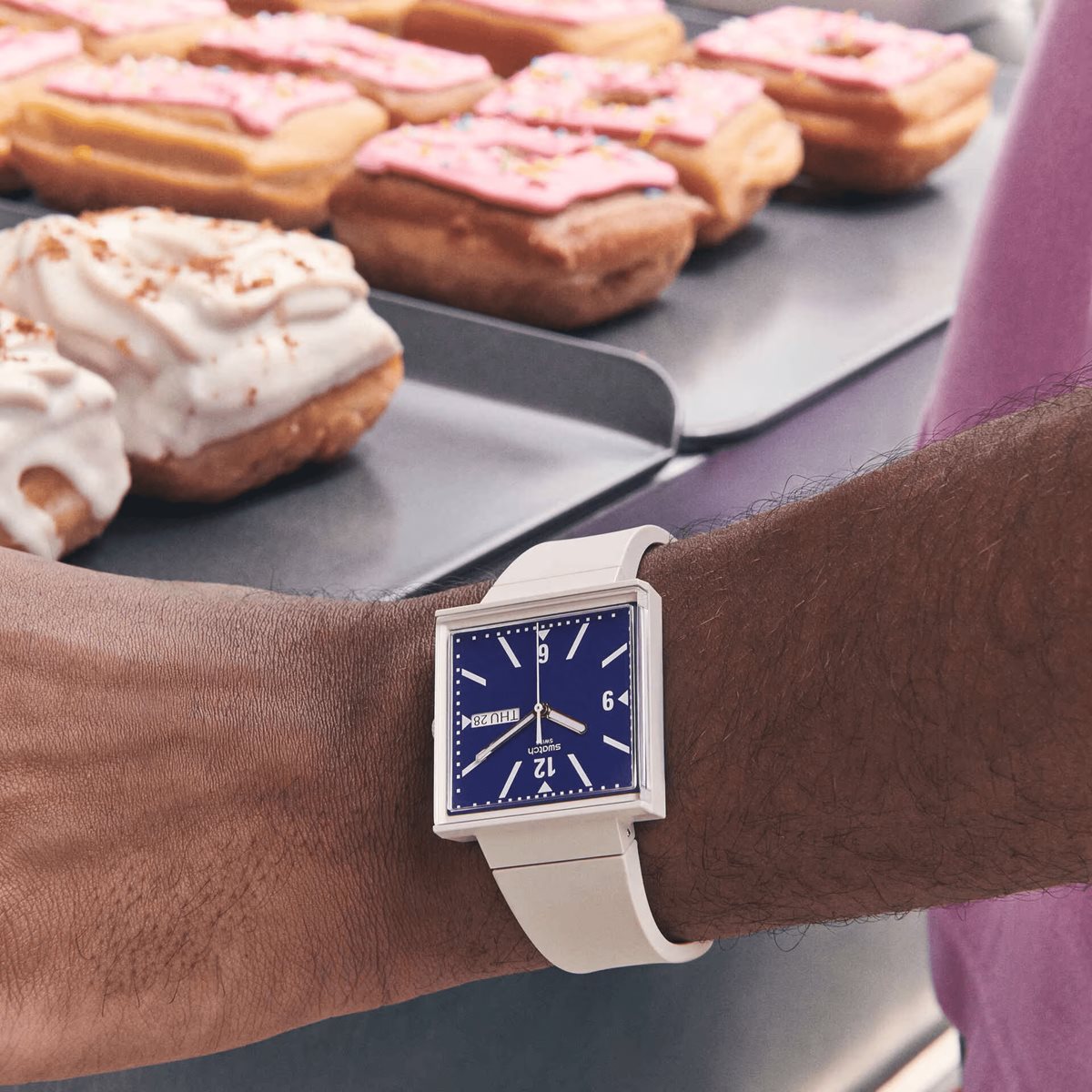 swatch スウォッチ WHAT IF...BEIGE? 腕時計 メンズ レディース SO34T700 BIOCERAMIC WHAT IF? ベージュ ブルー