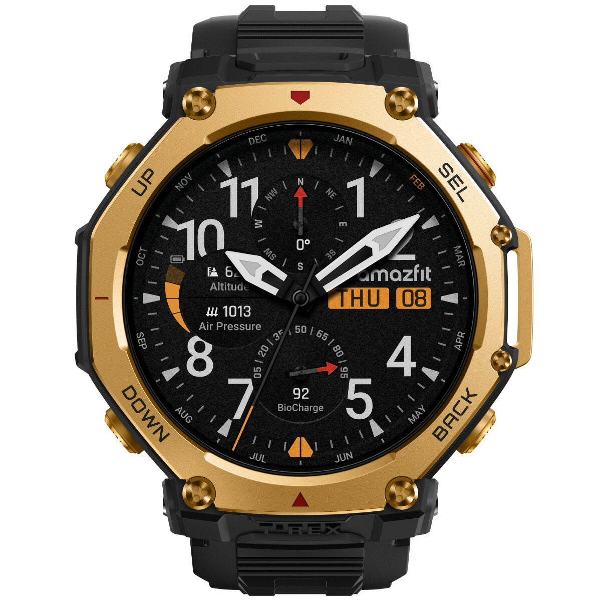 アマズフィット AMAZFIT スマートウォッチ T-Rex 3 Pro 48mm ブラックゴールド 腕時計 メンズ レディース GPS ウェアラブル SP170078-C238【2025 新作】
