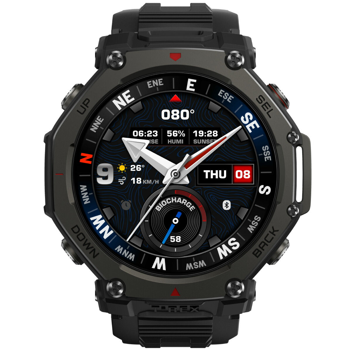 アマズフィット AMAZFIT スマートウォッチ T-Rex 3 Pro 48mm タクティカルブラック 腕時計 メンズ レディース GPS ウェアラブル SP170078-C239【2025 新作】