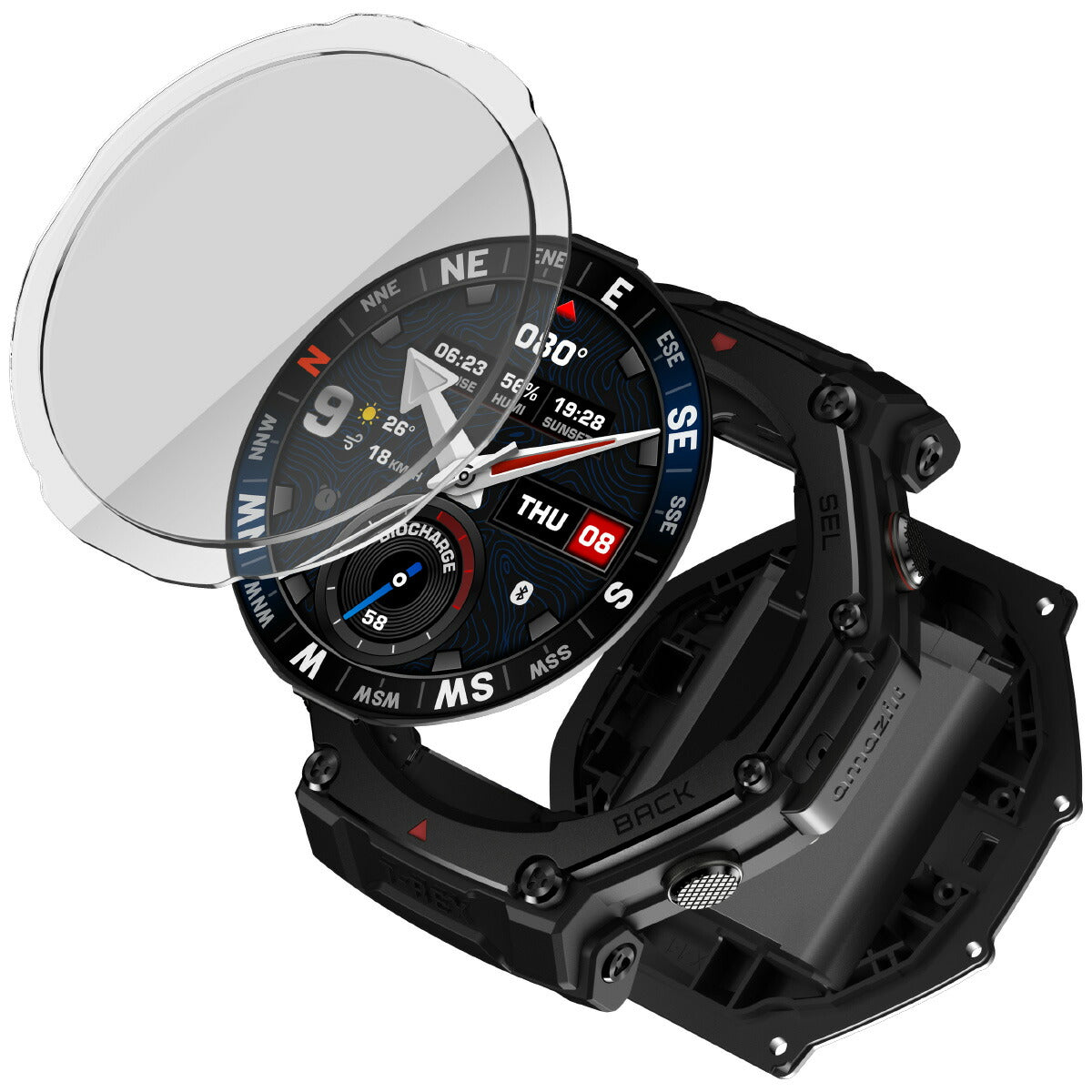 アマズフィット AMAZFIT スマートウォッチ T-Rex 3 Pro 48mm タクティカルブラック 腕時計 メンズ レディース GPS ウェアラブル SP170078-C239【2025 新作】
