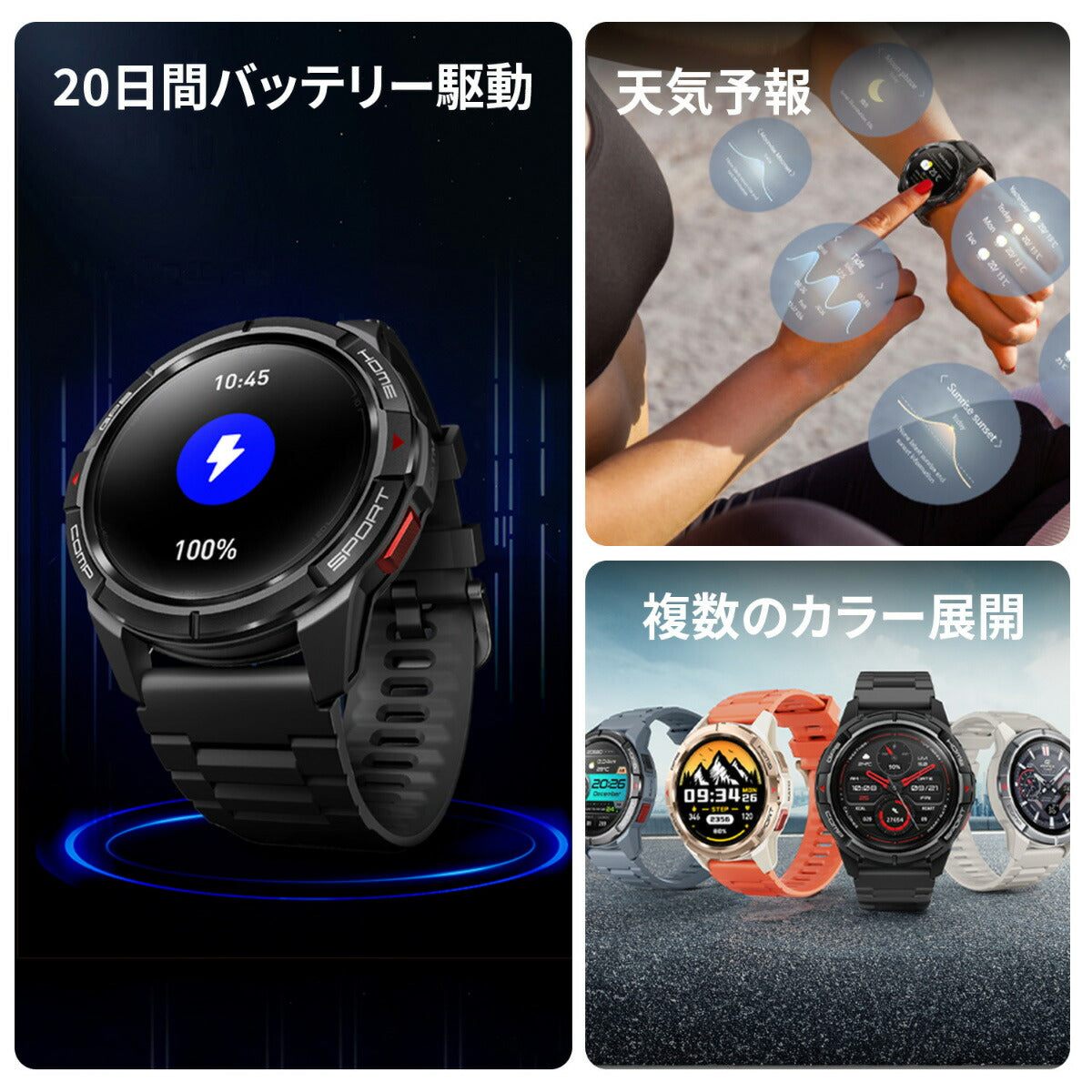 ミブロ Mibro スマートウォッチ Mibro GS Active SP380010-C09 グレー 腕時計 メンズ レディース
