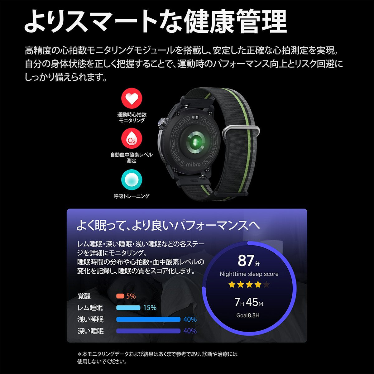 ミブロ Mibro スマートウォッチ Mibro GS Active2 SP380015-C22 腕時計 メンズ レディース ダークグレー【2025 新作】
