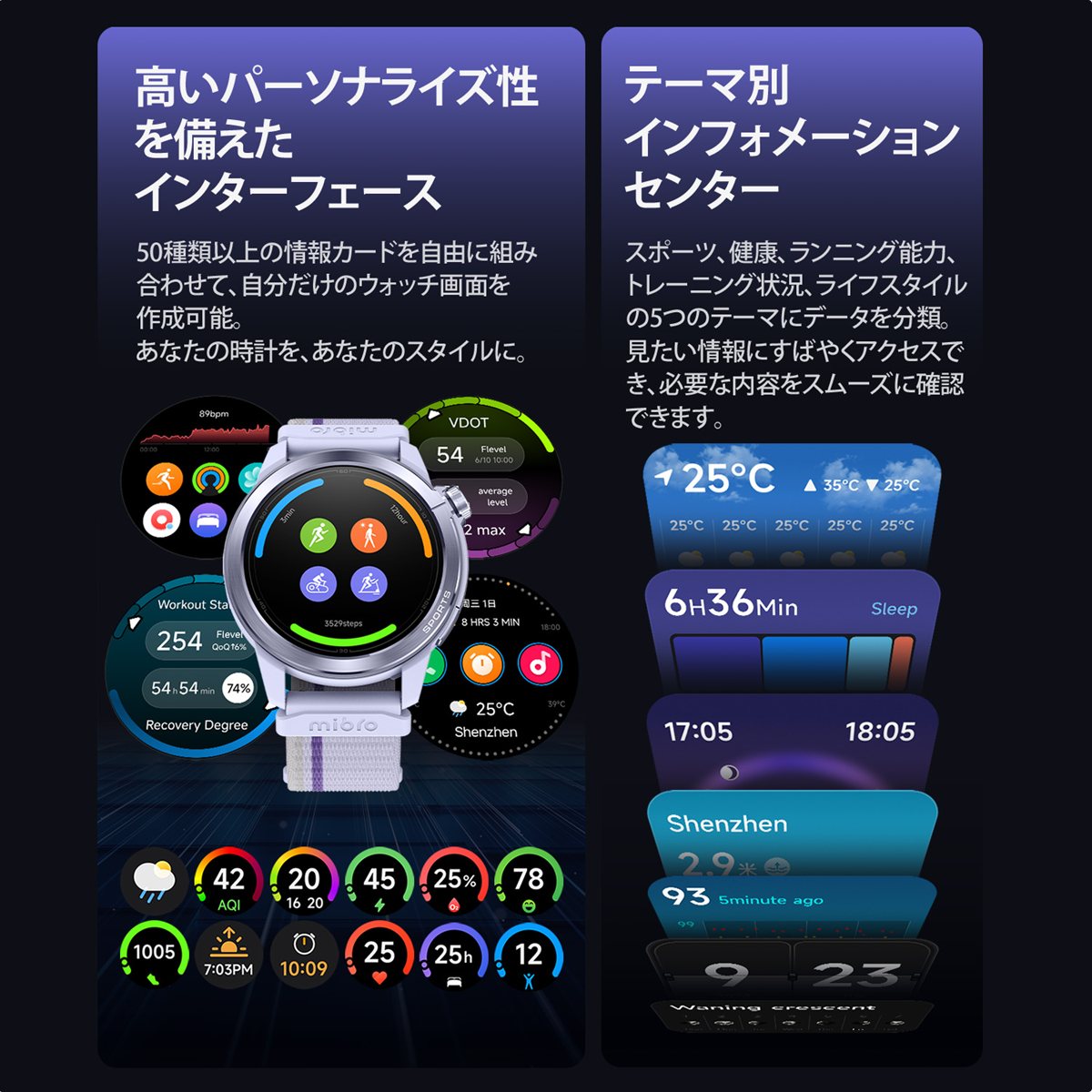 ミブロ Mibro スマートウォッチ Mibro GS Active2 SP380015-C22 腕時計 メンズ レディース ダークグレー【2025 新作】