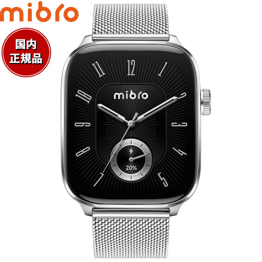ミブロ Mibro スマートウォッチ Mibro Watch FIT SP380018-C24 シルバー 腕時計 メンズ レディース 替えバンド付属【2026 新作】