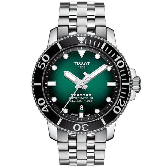 ティソ 腕時計 メンズ TISSOT シースター 1000 オートマティック SEASTAR 1000 POWERMATIC 80 自動巻き T120.407.11.091.01 ステンレススチール グリーン【60回分割手数料無料!】