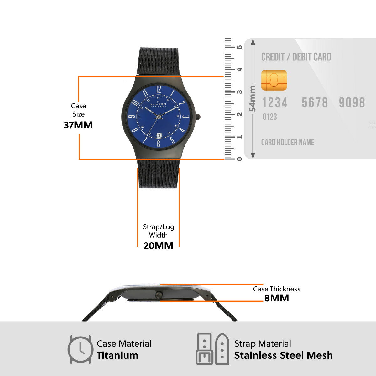 スカーゲン SKAGEN 腕時計 メンズ SUNDBY チタン&ミッドナイトスチール メッシュウォッチ T233XLTMN