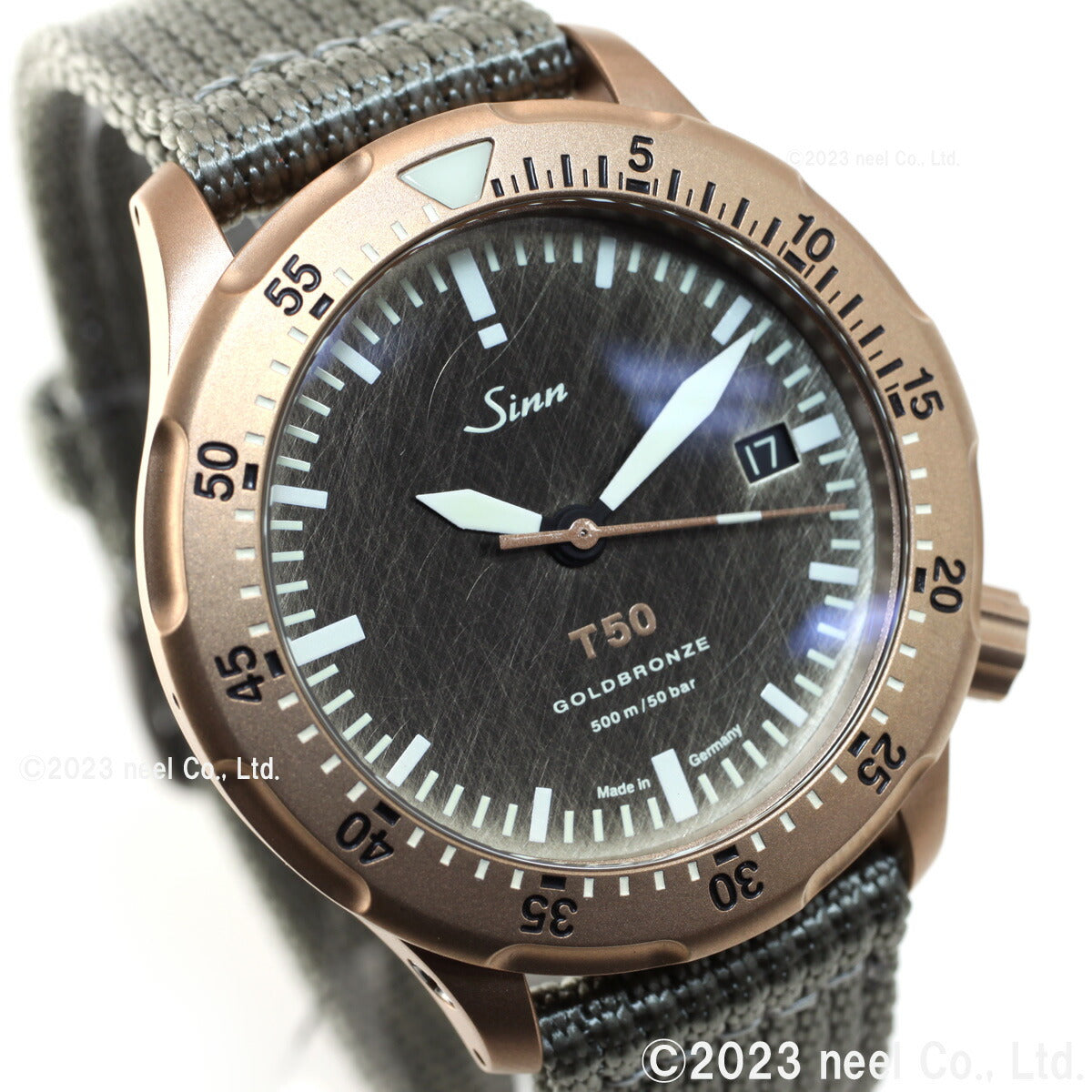 Sinn ジン T50.GOLDBRONZE 自動巻き 限定モデル 腕時計 メンズ Diving Watches ダイバーズウォッチ テキスタイルストラップ ドイツ製【60回分割手数料無料!】