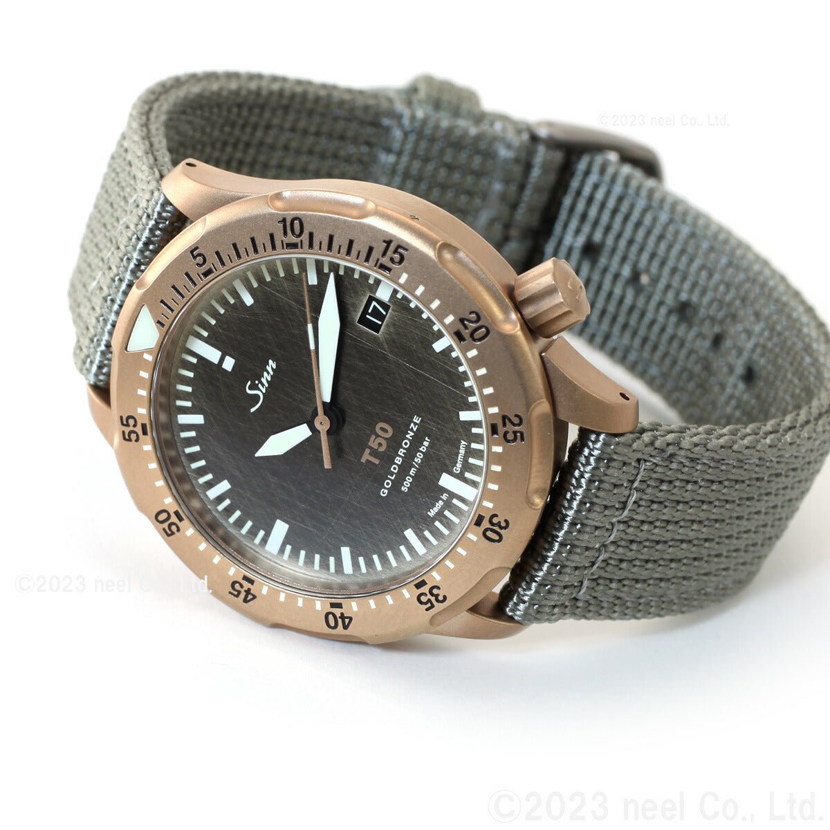 Sinn ジン T50.GOLDBRONZE 自動巻き 限定モデル 腕時計 メンズ Diving Watches ダイバーズウォッチ テキスタイルストラップ ドイツ製【60回分割手数料無料!】