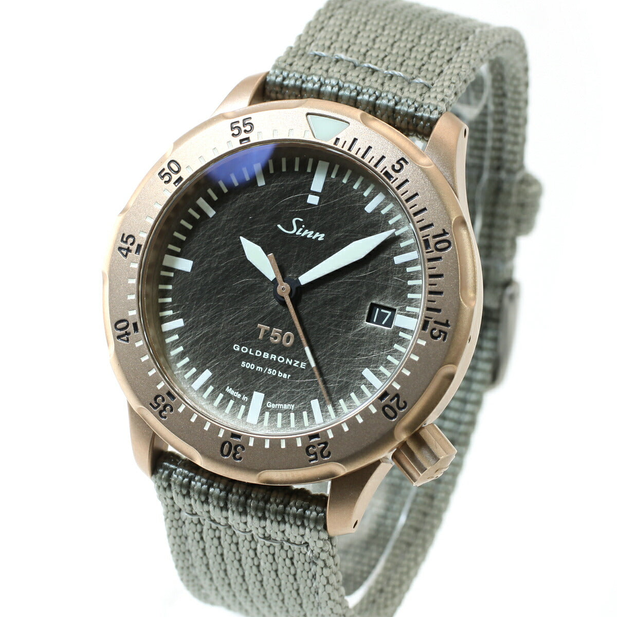 Sinn ジン T50.GOLDBRONZE 自動巻き 限定モデル 腕時計 メンズ Diving Watches ダイバーズウォッチ テキスタイルストラップ ドイツ製【60回分割手数料無料!】