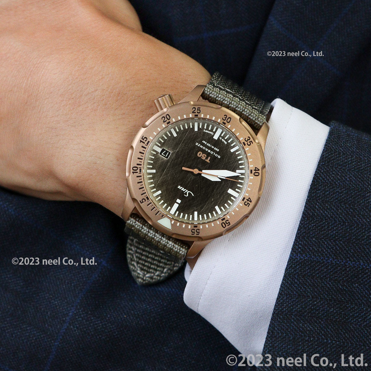 Sinn ジン T50.GOLDBRONZE 自動巻き 限定モデル 腕時計 メンズ Diving Watches ダイバーズウォッチ テキスタイルストラップ ドイツ製【60回分割手数料無料!】