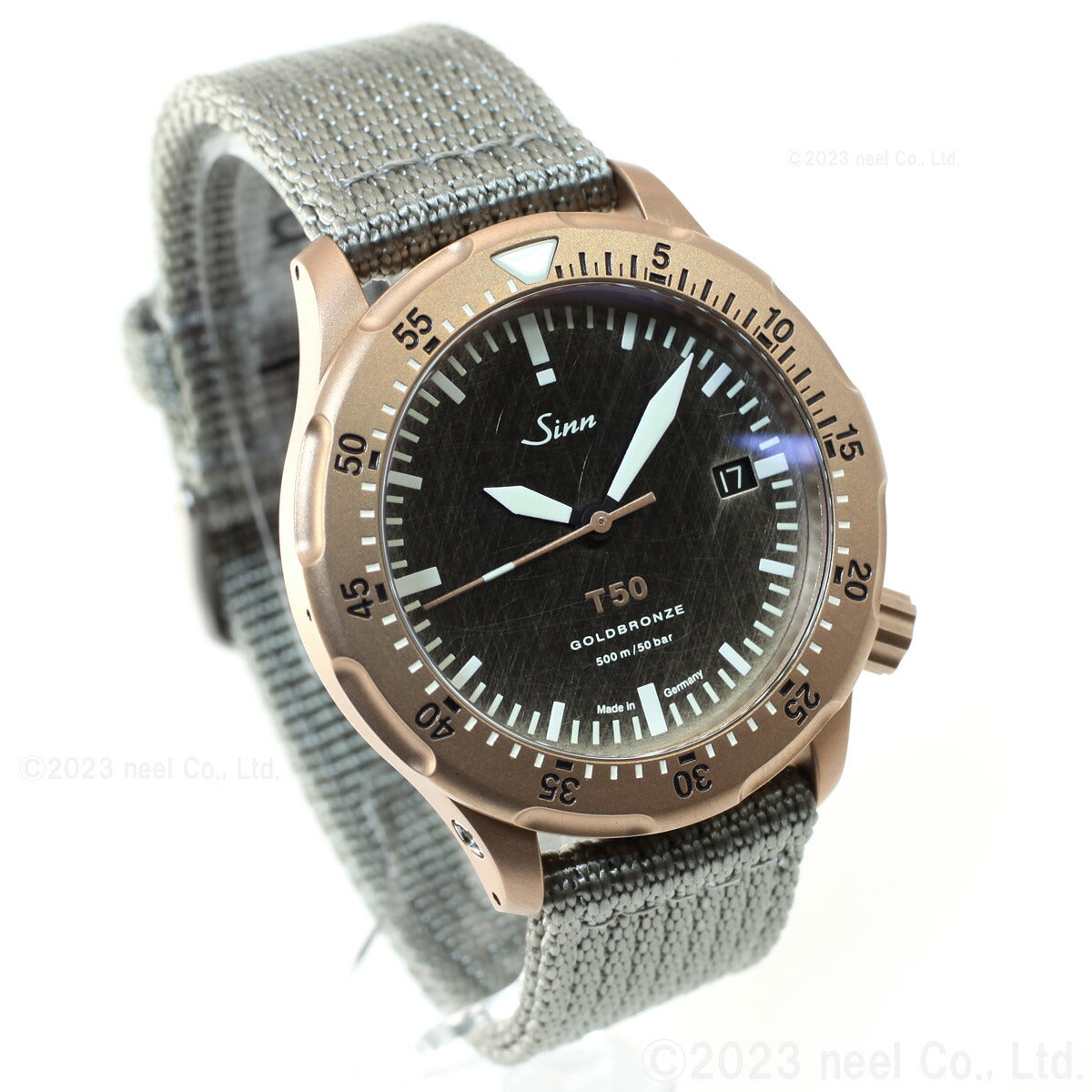 Sinn ジン T50.GOLDBRONZE 自動巻き 限定モデル 腕時計 メンズ Diving Watches ダイバーズウォッチ テキスタイルストラップ ドイツ製【60回分割手数料無料!】