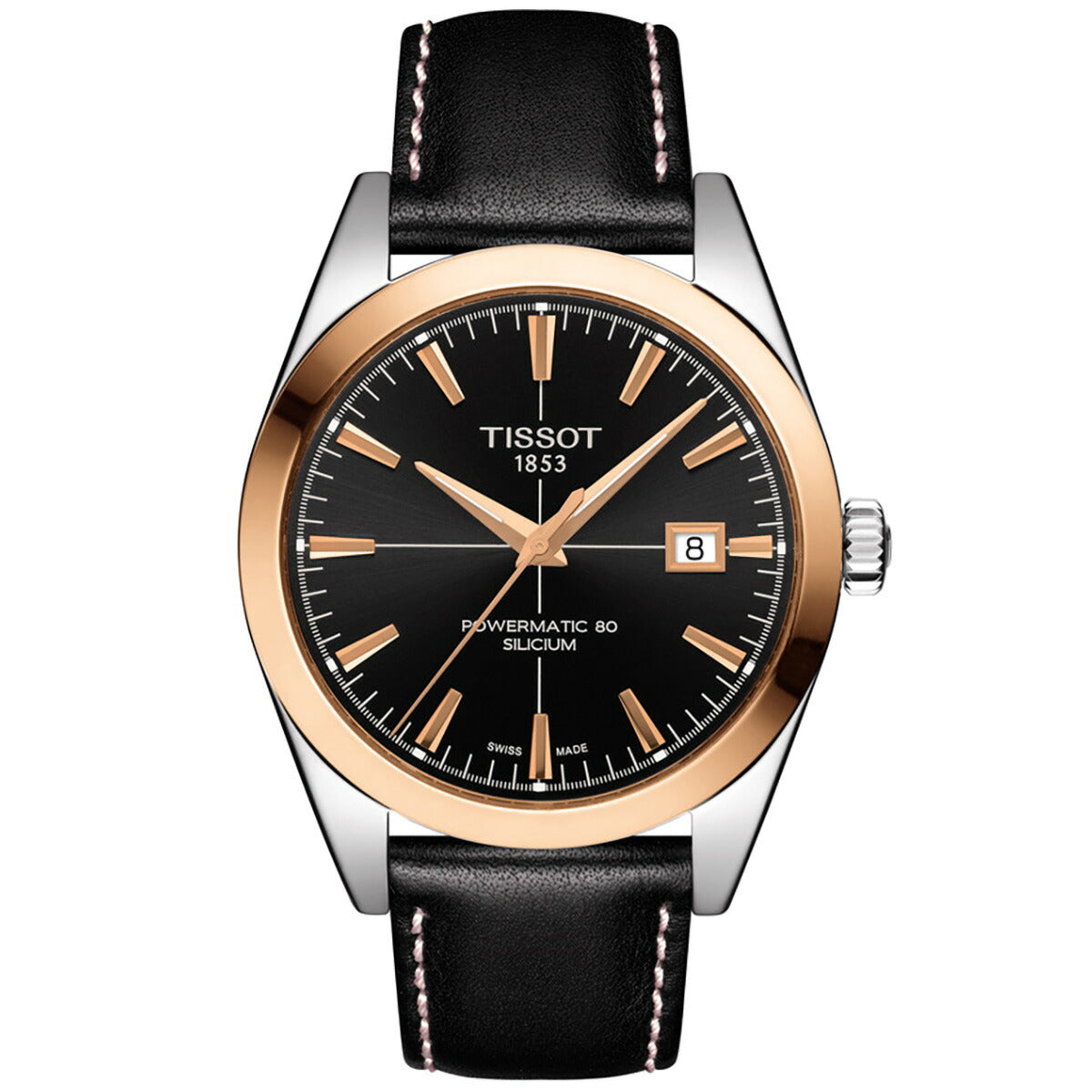 ティソ TISSOT 腕時計 メンズ ジェントルマン パワーマティック 80 シリシウム GENTLEMAN POWERMATIC 80 SILICIUM SOLID 18K GOLD BEZEL 自動巻き T927.407.46.051.00【60回分割手数料無料!】