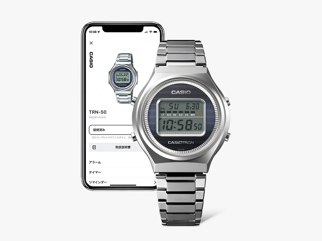 カシオ CASIO 腕時計50周年記念 カシオトロン CASIOTRON 復刻 限定モデル 電波 ソーラー デジタル 腕時計 TRN-50-2AJR CASIO WATCH 50TH ANNIVERSARY【2024 新作】