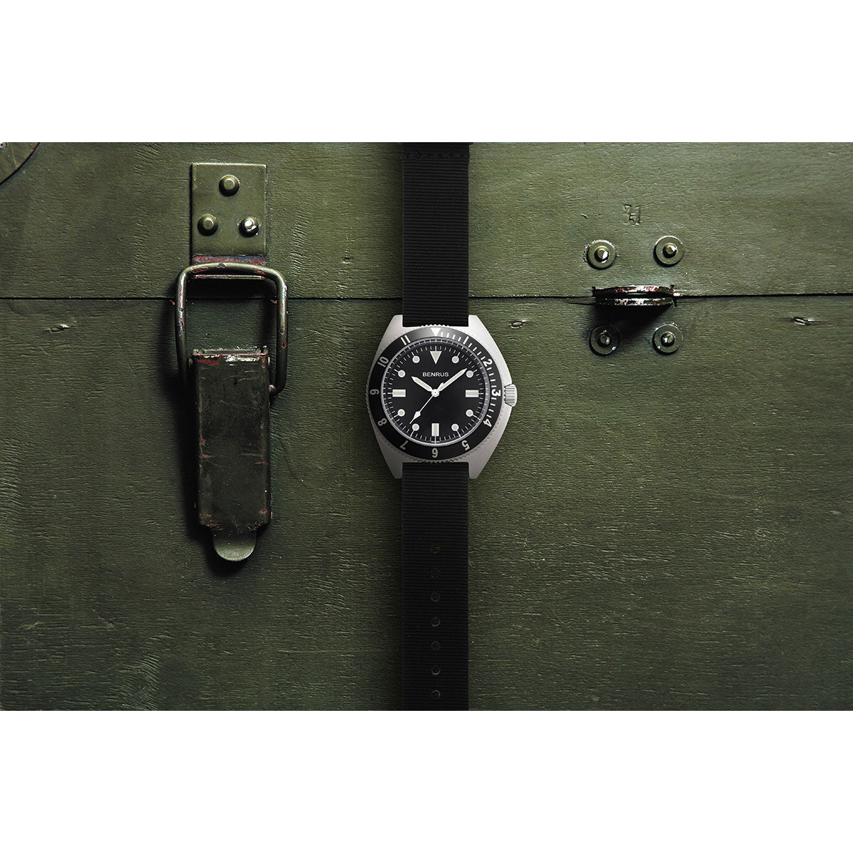 ベンラス BENRUS 腕時計 メンズ TYPE-I SILVER シルバー ミリタリーウォッチ 復刻モデル