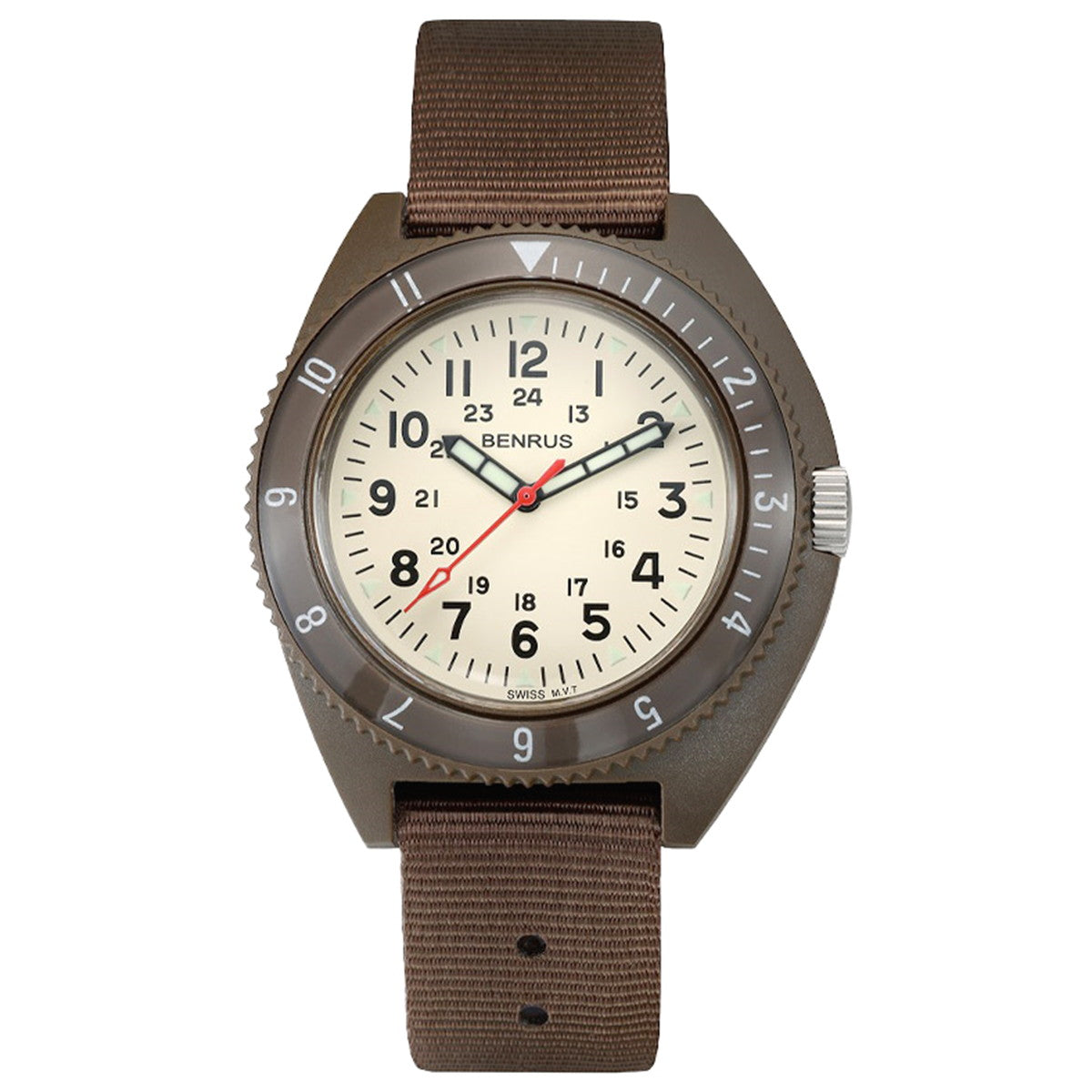 ベンラス BENRUS 限定生産モデル 腕時計 メンズ TYPE-III OLIVE IVORY Class-A General Purpose ミリタリーウォッチ オリーブ アイボリー【2025 新作】