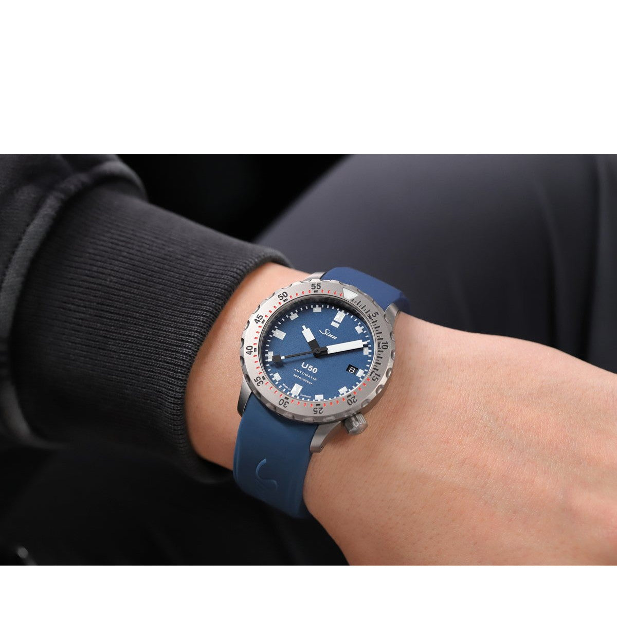 Sinn ジン U50 B 自動巻き 腕時計 メンズ Diving Watches ダイバーズウォッチ シリコンストラップ ブルー ドイツ製