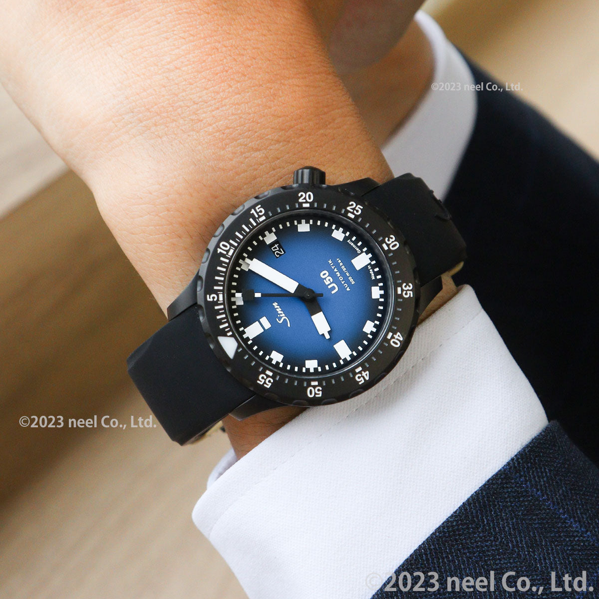 Sinn ジン U50.S.BS 自動巻き 限定モデル 腕時計 メンズ Diving Watches ダイバーズウォッチ シリコンストラップ ドイツ製【60回分割手数料無料!】