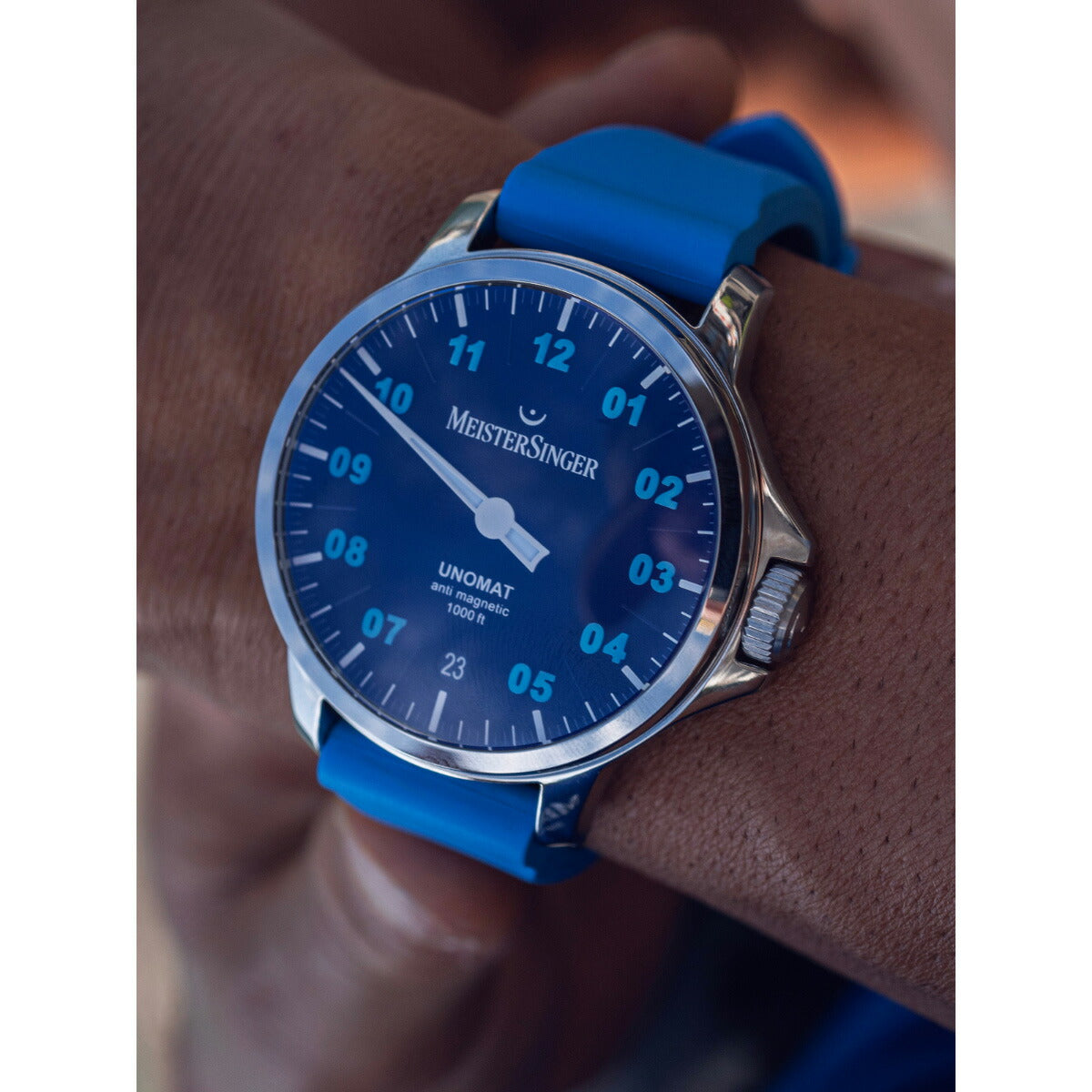 マイスタージンガー MeisterSinger ウノマット ブラック&アークティックブルー Unomat Black with Arctic Blue 自動巻き 腕時計 メンズ UN902BLU【2024 新作】
