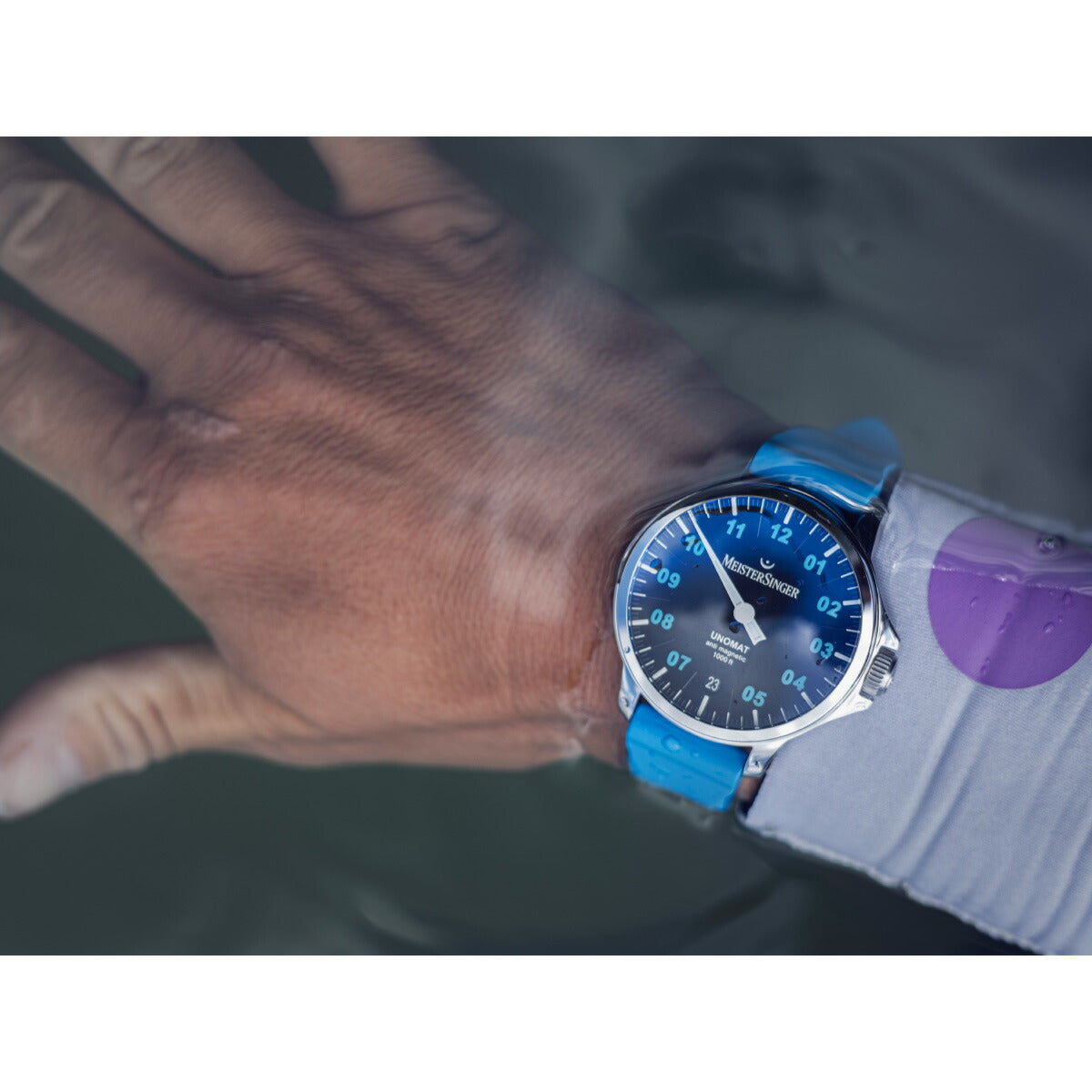 マイスタージンガー MeisterSinger ウノマット ブラック&アークティックブルー Unomat Black with Arctic Blue 自動巻き 腕時計 メンズ UN902BLU【2024 新作】