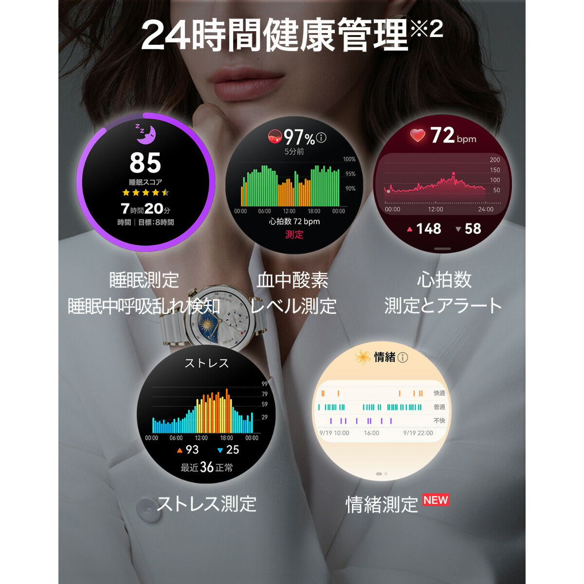 ファーウェイ HUAWEI スマートウォッチ WATCH GT5 PRO 46mm VLI-B29-TI ウェアラブル 血中酸素 ゴルフナビ シルバー 腕時計 メンズ レディース【2024 新作】
