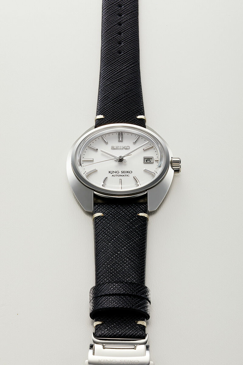 KING SEIKO キングセイコー 専用レザーストラップ(三つ折れ中留タイプ) オイルマット仕上げ ブラック 替えバンド ベルト【2025 新作】