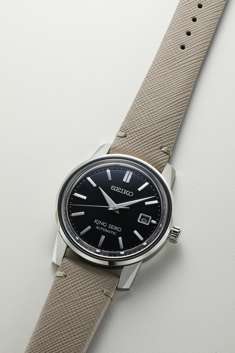 KING SEIKO キングセイコー 専用レザーストラップ(三つ折れ中留タイプ) オイルマット仕上げ ベージュ 替えバンド ベルト【2025 新作】
