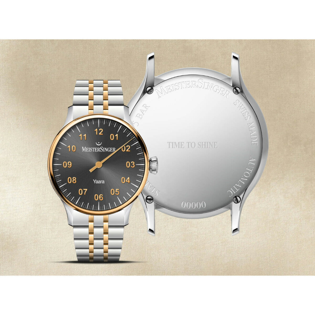 マイスタージンガー MeisterSinger ヤアラ アンスラサイト&ゴールド Yaara Anthracite with Gold 自動巻き 腕時計 メンズ レディース YA907G【2025 新作】