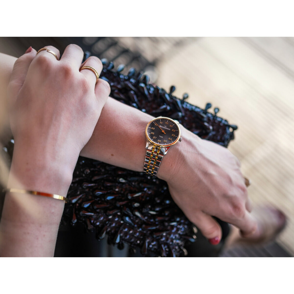 マイスタージンガー MeisterSinger ヤアラ アンスラサイト&ゴールド Yaara Anthracite with Gold 自動巻き 腕時計 メンズ レディース YA907G【2025 新作】