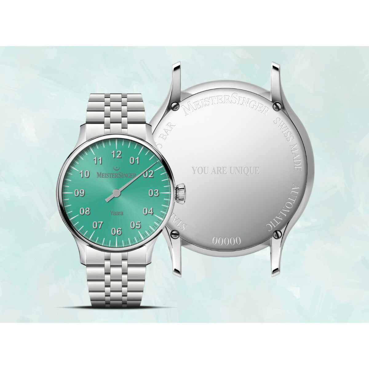 マイスタージンガー MeisterSinger ヤアラ ミント&シルバー Yaara Mint with Silver 自動巻き 腕時計 メンズ レディース YA929S【2025 新作】