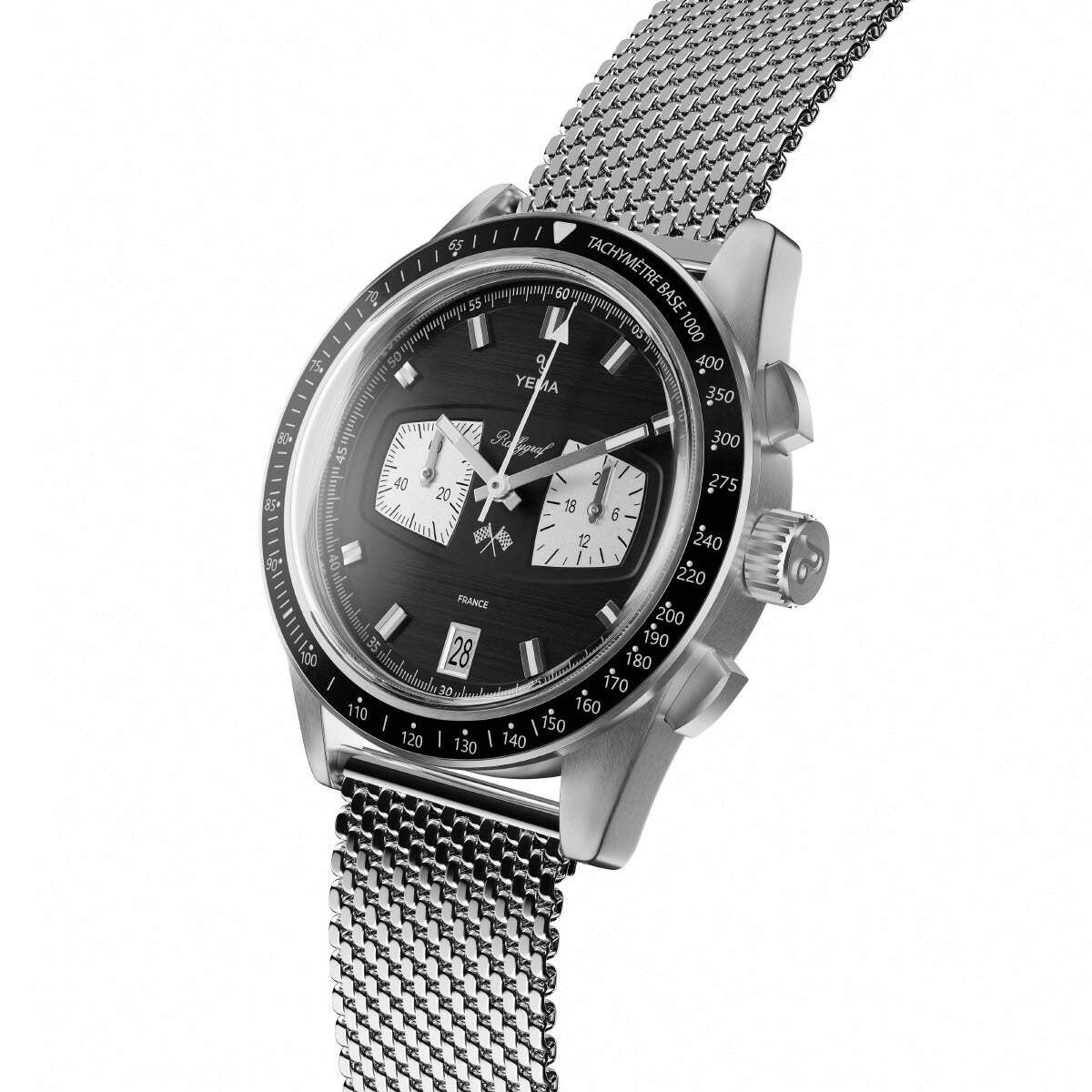 イエマ YEMA ラリーグラフ2 メカ・クォーツ ブラック 腕時計 メンズ クロノグラフ YMHF1584-AM