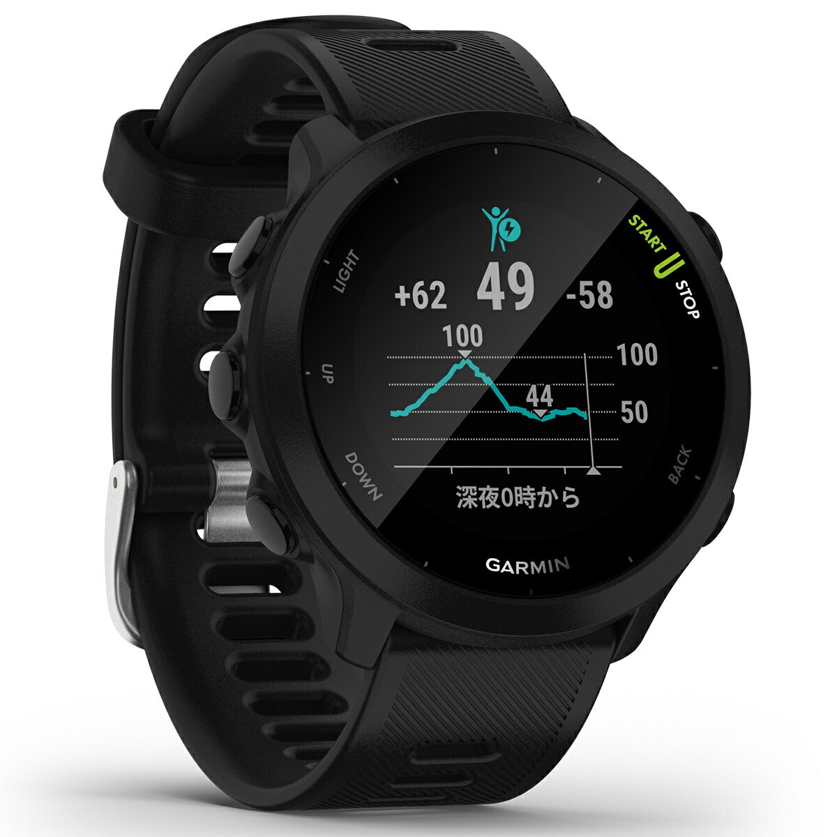 GPSランニングウォッチ ガーミン GARMIN ForeAthlete 55 Black (010-02562-40) スマートウォッチ マラソン 水泳 トレッドミルラン ピラティス ヨガ 心拍計 加速度計 睡眠計 健康管理