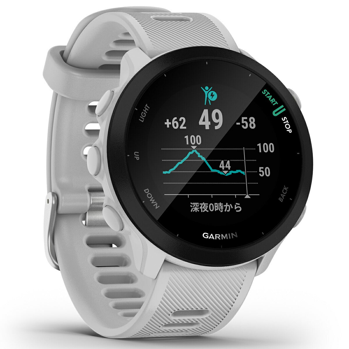 GPSランニングウォッチ ガーミン GARMIN ForeAthlete 55 White (010-02562-41) スマートウォッチ マラソン 水泳 トレッドミルラン ピラティス ヨガ 心拍計 加速度計 睡眠計 健康管理