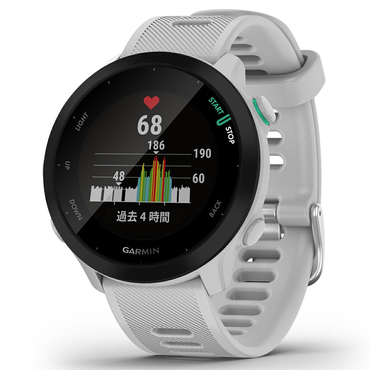 GPSランニングウォッチ ガーミン GARMIN ForeAthlete 55 White (010-02562-41) スマートウォッチ マラソン 水泳 トレッドミルラン ピラティス ヨガ 心拍計 加速度計 睡眠計 健康管理