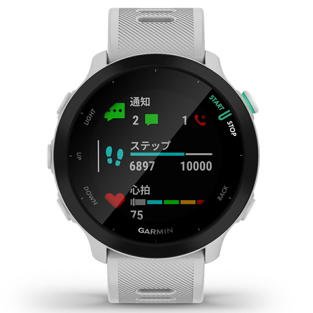 GPSランニングウォッチ ガーミン GARMIN ForeAthlete 55 White (010-02562-41) スマートウォッチ マラソン 水泳 トレッドミルラン ピラティス ヨガ 心拍計 加速度計 睡眠計 健康管理