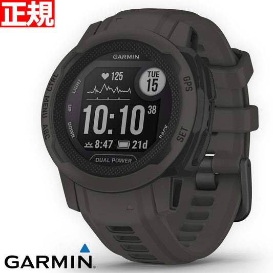 【24回分割手数料無料！】ガーミン GARMIN Instinct 2S Dual Power インスティンクト2S デュアルパワー GPS スマートウォッチ アウトドア 腕時計 メンズ レディース Graphite 010-02564-40