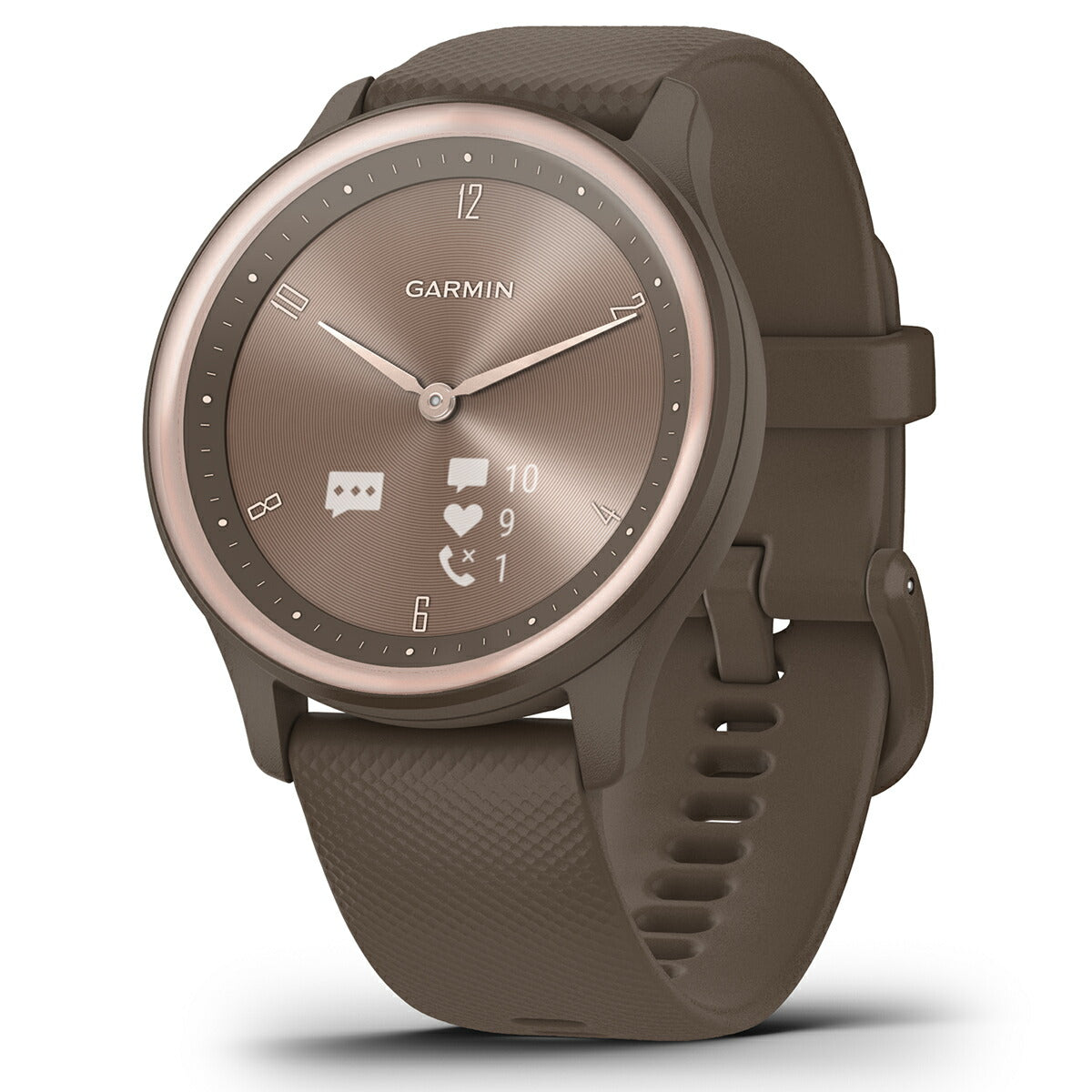 ガーミン GARMIN vivomove Sport ヴィヴォムーヴ スポーツ ライフログ スマートウォッチ 腕時計 メンズ レディース Peach Gold/Cocoa 010-02566-42