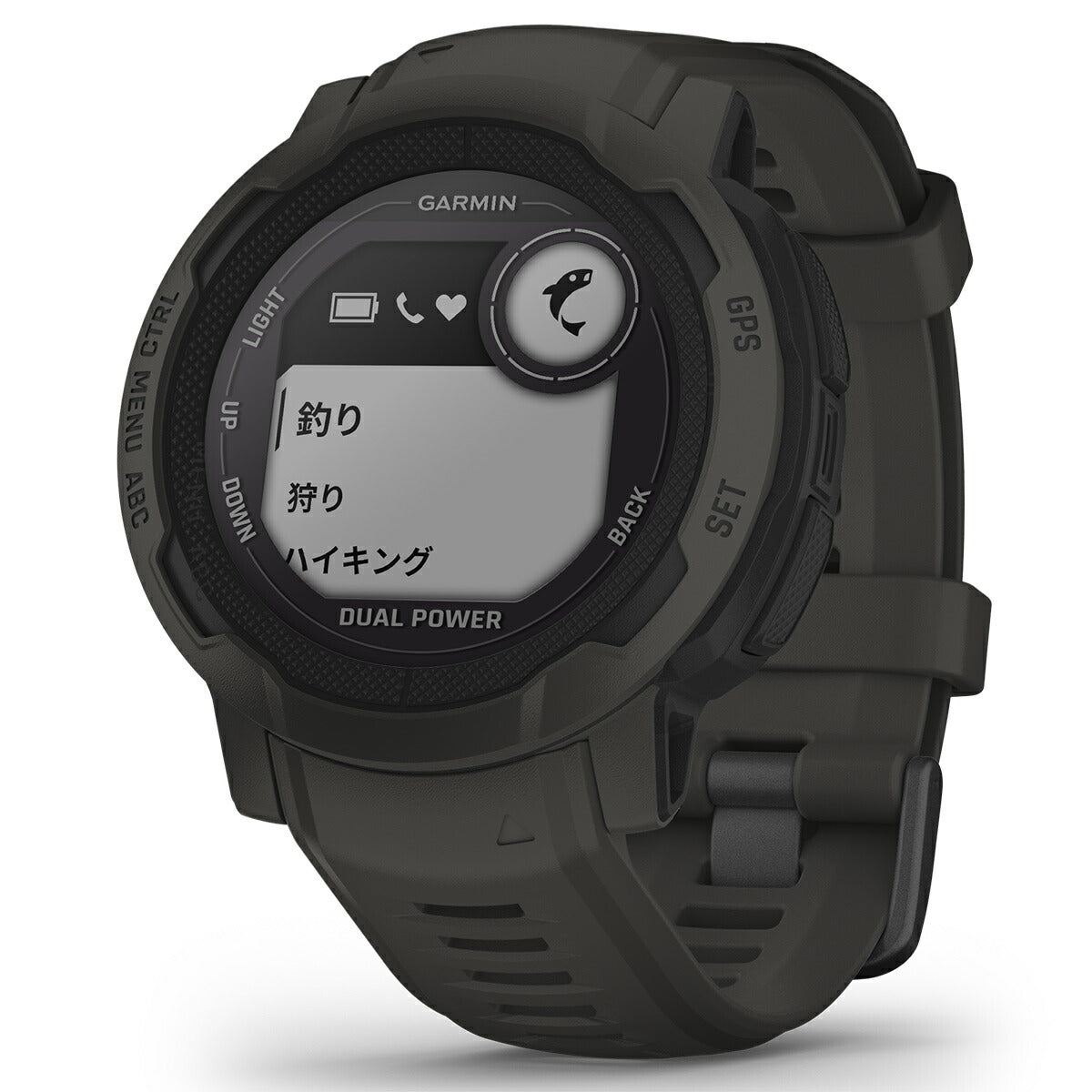 ガーミン GARMIN Instinct 2 Dual Power インスティンクト2 デュアルパワー GPS スマートウォッチ アウトドア 腕時計 メンズ レディース Graphite 010-02627-40