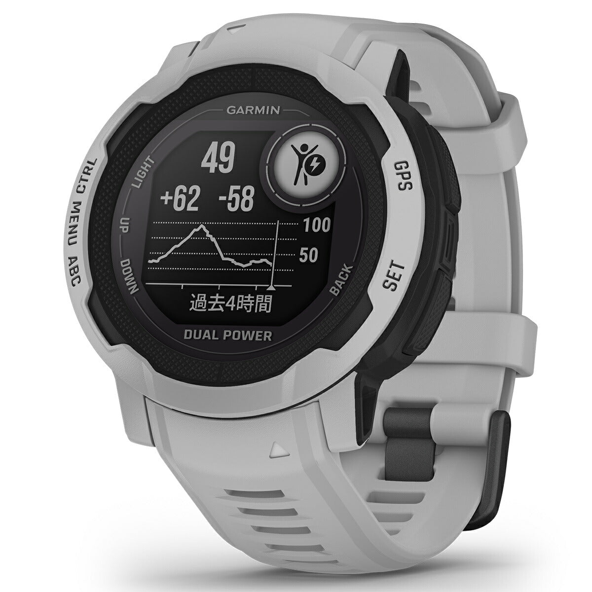 ガーミン GARMIN Instinct 2 Dual Power インスティンクト2 デュアルパワー GPS スマートウォッチ アウトドア 腕時計 メンズ レディース Mist Gray 010-02627-41