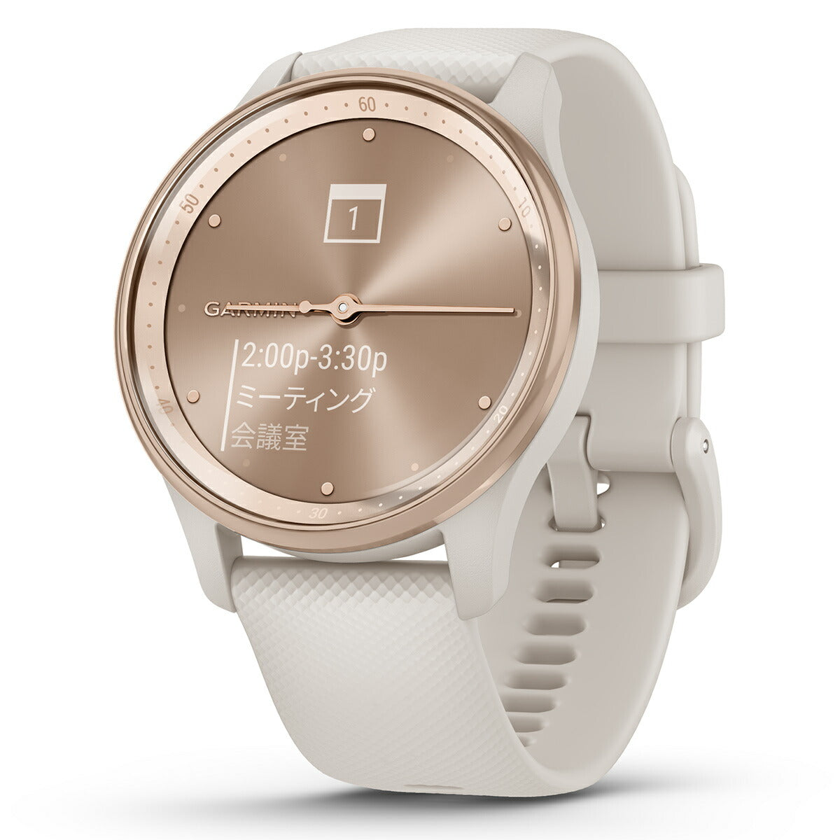 ガーミン GARMIN vivomove Trend ヴィヴォムーブ トレンド ライフログ GPS スマートウォッチ 010-02665-71 腕時計 メンズ レディース Ivory/Peach Gold