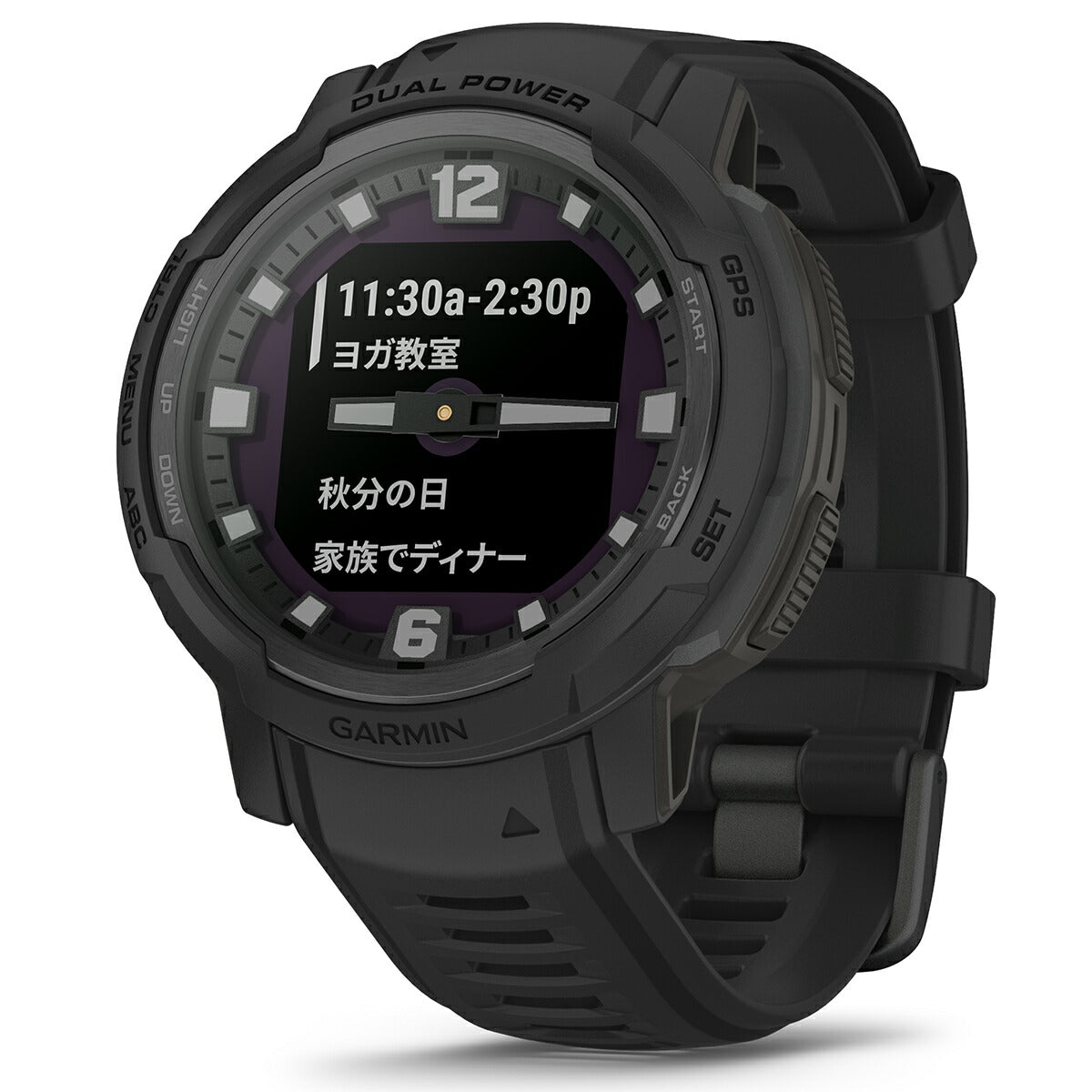 ガーミン GARMIN Instinct Crossover インスティンクト クロスオーバー デュアルパワー タクティクス 010-02730-40 Dual Power Tactical Edition Black スマートウォッチ 腕時計